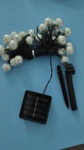 Outdoor Solar Moroccan Ball String Light-50/30/20 LED Garden Light 8 Modes for Garden Fence Christmas Party Holiday Light Xmas