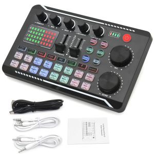 F998 Live Sound Card Bluetooth-Compatible Studio Record DJ Mixer Effects For Phone PC Audio Mixing Console Amplifier Music Mixer