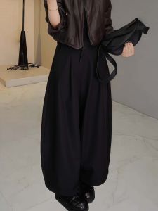 Unique Fashionable High Waist Loose Womens Casual Pants Autumn 2025 Wide Leg Design Slimming Effect Casual Comfortable Trousers