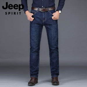 JEEP SPIRIT Mens Jeans Oversized Loose Pants Straight Jeans Business Casual Blue Jeans
