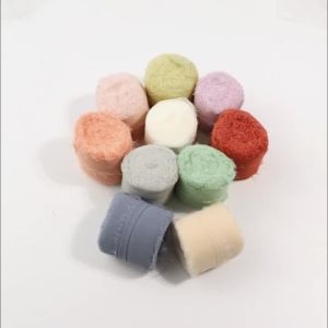 5M Frayed Edged Satin Chiffon Silk Ribbon Colorful Fabric Ribbons For Wedding Birthday Party Bouquet Gifts Wrapping Decoration