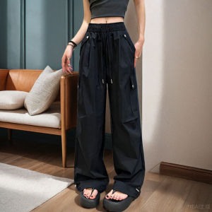 Quần Ống Rộng Ice Silk Nhanh Khô Cỡ Lớn Cho Nữ Mùa Xuân Hè Mỏng Cỡ Nhỏ Phong Cách Thể Thao Leo Núi Kiểu Dáng Quần Dài