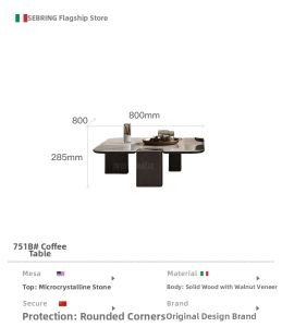 Minimalist Designer Square Coffee Table for Living Room