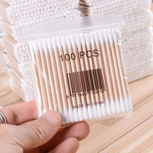 Double-ended Wooden Makeup Remover & Cleaning Cotton Swabs