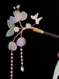 Qinglan Original Handmade Tassel Hairpin Antique Hair Accessories Updo Wooden Hair Clasp Pull Qing Wooden Hair Clasp National Style Cheongsam Han Dynasty