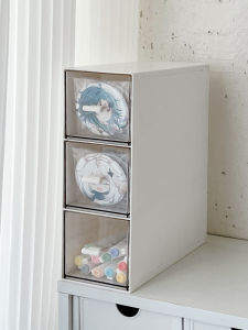 Acrylic Desktop Storage Box Drawer Style Transparent Organizer for Dormitory Room Accessories Large Capacity Bookshelf