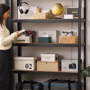 BMชั้นเหล็ก 3/4/5/6ชั้น สแตนเลส+ไม้ รับน้ำหนัก ชั้นวางของในครัว 100/120/150/180cm ชั้นวางของครัความจุแบริ่งที่แข็งแกร่ง shelf ง่ายต่อการประกอบนแต่ละชั้นสามารถปรับความสูงได้อย่างอิสระ