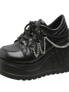 Gothic Punk รองเท้าแพลตฟอร์มด้านล่างหนารอบ Toe หลากหลาย Laced ลำลอง รองเท้าผ้าใบ สไตล์ดาร์ก รองเท้าแฟชั่นเยาวชน