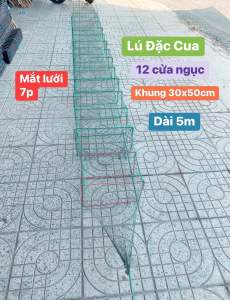 Lú Bát Quái Đặc Cua 18 khung ( 30x50cm và 26x36cm) mắt lưới 7p(35cm). lưới đậu 18dài 5m
