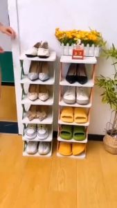 Kệ Nhựa Để Giày Dép 5 Tầng Chữ X Dễ Dàng Tháo Lắp. Giá Đựng Để Đồ Đa Năng Lắp Ghép Dễ Dàng Kệ Để Đồ Trang Trí Decor