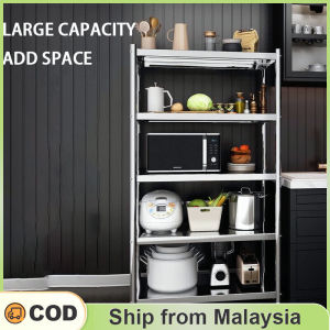 Stainless Steel Kitchen Storage Rack Stainless Steel Rack Microwave Oven Rack Organizer Storage Rak Kitchen Shelf Rak Dapur 置物架