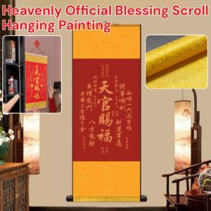 【Attract wealth and good luck】Heavenly Official Blessing Scroll Hanging Painting Living Room Entrance Decoration Auspiciousness and Longevity
