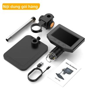 Kính Hiển Vi Kỹ Thuật Số Cầm Tay Với Màn Hình 43 Inch 8 Đèn LED Độ Phóng Đại 50-1000X Zoom 3X Kính Lúp Điện Tử Cầm Tay Có Chân Đế Điều Chỉnh
