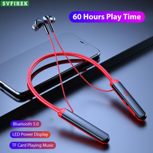 หูฟังบลูทูธไร้สายแบบคล้องคอหูฟังกีฬาชุดหูฟังไร้สายเล่นเพลงได้นาน60ชั่วโมงพร้อมไมโครโฟนลดเสียงรบกวนดูดซับแม่เหล็ก