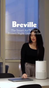 Breville the Smart Air Viral Protect Night Glow Purifier - Penyaring Pembersih Penjernih Udara Hemat Energi Kontrol Wifi Aromaterapi Lampu Tidur