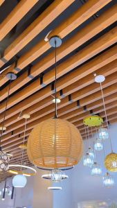 ESAER Rattan Chandelier Creative Restaurant Lamps Style Simple Personality Lantern