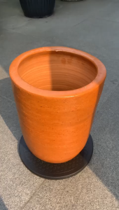 POT BUNGA TANAMAN GERABAH TANAH LIAT KAPSUL TINGGI TERRACOTTA POLOS D22 T30 - KAPSUL TERRACOTTA