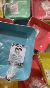 Souvenir Mangkok Kotak Kemas Plastik Free Kartu Ucapan (Isi 50 Pcs)