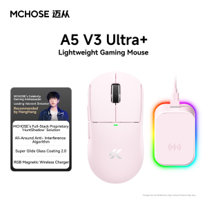 MCHOSE | MCHOSE A5 V3 Ultra+ Tri-Mode 8K Wireless Gaming Mouse PAW3395 TI 55g Lightweight Low Latency 500mAh Ergonomics Middle Small-Hand