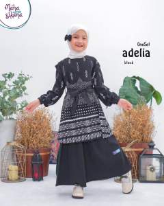 MANASIKANA Adelia OneSet Baju Setelan Tunik Rok Anak Perempuan