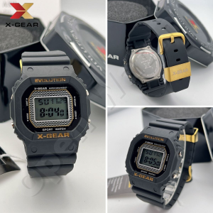 นาฬิกาแบรนด์ ดิจิตอล ดีไซน์สุดเท่ ไส่สบาย สายเรซิ่น กันน้ำได้100% ขนาด 38 mm พร้อมกล่องเหล็ก