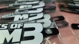 WECAST BOYS OF M3(TAMBIKES) MOTORCYCLE PLATE ACRYLIC BADGE 3MM ACRYLIC BASED AND LAMINATED PRINT DESIGN STICKER