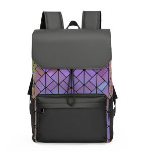 Waterproof Business Commuter Laptop Backpack Trendy High School University Student Bookbag Dual Shoulder Bag Geometric Pattern