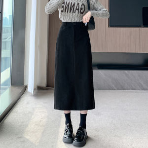 High Waist Corduroy Mini Skirt Slimming Commute Solid Color Long Skirt Womens Fashion Spring New Arrival La Chapelle