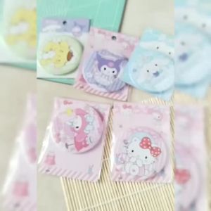 Cermin Kaca makeup Fortable Bundar Karakter Sanrio diameter 7cm bisa di bawa kemana mana simple