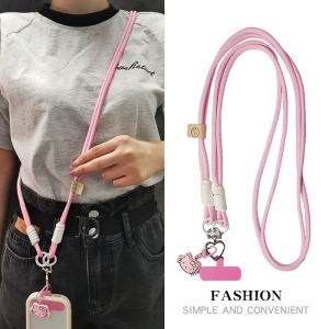 สร้อยคอโทรศัพท์มือถือแบบยาวพร้อมจี้แมว Adorable Cat Pendant Outdoor Camera Small Bee Prevent Loss Chain สายโซ่สำหรับเด็กผู้หญิง