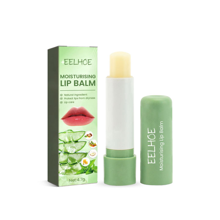 Eelhoe Moisturizing Lip Balm Aloe Dilute Fine Lines Long Lasting Moisturizing Repairing Dead Skin Anti Dryness Cracking Moisture Lip Balm Prevent Broken Skin Dry Cracked Lips Aloe Lip Balm Fade Lip Lines Remove Dead Skin Lip Gloss Moisturizer 4.7g