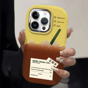 Creative Ice American Coffee Phone Case Womens Style Protective Silicone Shell Anti-Fall for 16Promax 15Plus And More