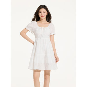Hotwind | White Lace and Embroidery Dress French Holiday Style