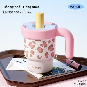 Bablov | Cốc Rơm Cách Nhiệt Sang Trọng In Hình Báo Đốm