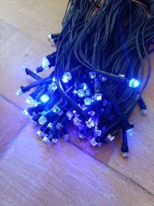 Lampu LED seribu bintang 12vold DC panjang 20mter isi 30 led Yala biru