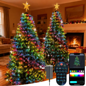 USB 2.1M 400LEDs Christmas Lights Holiday String Lights with Star Shape Smart LED Xmas Tree for Indoor Outdoor Decor