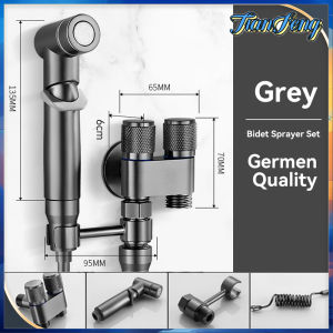 Household toilet spray gun with large flow rate one inlet and two outlets angle valve multi-function