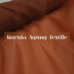 (1/2 meter) Organza Polos Premium Silk warna Teracota Bahan Gaun Gamis Hijab Kerudung Lebar 150cm
