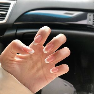 Classic White French Wearable Nail Tips Simple Elegant Finished Product Removable False Nails Long-lasting Comfortable Glossy
