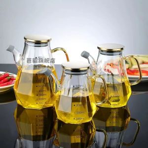Leakproof Glass Oil Bottle High Borosilicate Vinegar Oil Seasoning Bottle Home Use Soy Sauce Vinegar Oil Tank Fragrant Oil Jar