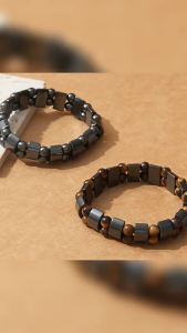 Classical Hematite Energy Beaded Elastic Magnetic Therapy Health Care Loss Weight Bracelets Slimming Health Care for Men Women
