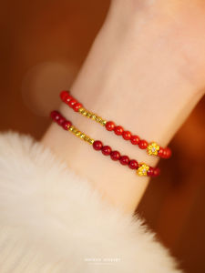 Zhaohua Ying Red Sandalwood Bracelet Womens Style Lucky Beads Hand Chain New Chinese Zodiac Year Small Audience Elegance Gift