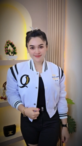 Opz QUEEN jaket crop wanita bahan Fleece cotton Q Bordir Cewek