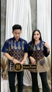 Blus / Blouse Atasan Batik Wanita Perempuan Cewek Kerja Kantor Modern Lengan Panjang Motif Melody