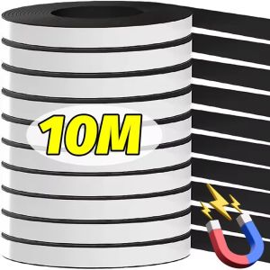 10เมตร เทปแม่เหล็กเหนียวพิเศษ / แถบแม่เหล็กแข็งแรงพร้อมกาวในตัว / สำหรับงาน DIY รูปภาพ / เทปติดผนังแบบตัดได้ / แถบแม่เหล็กไวท์บอร์ดติดตู้เย็น