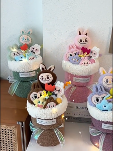 Cute Kawaii Cartoon Plush Doll Bouquets for gifts for Valentines Day Birthday Graduation & Anniversary