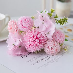 Artificial Flowers Silk Ball Chrysanthemum Home Decora Room Table Fake Brial Bouquets Festival Wedding Wreath Outdoor Diy Gifts