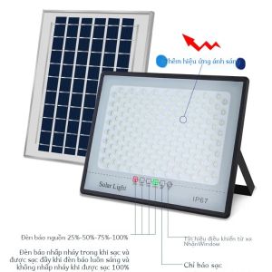 Đèn Năng Lượng Mặt Trời JVEE Ngoài Trời IP67 Chống Nước 100/300/500W Điều Khiển Từ Xa Đèn Tường Ngoài Trời Cho Nhà Để Xe Trang Trí Lối Đi Sân Vườn