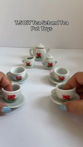 Kid DIY Graffiti Tea Set Teapot Painting Educational Pretend Play Toys for Childrens Gift