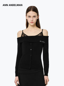 ANN ANDELMAN | Womens Lace and Knit Illusion Two-piece Off-shoulder Top
